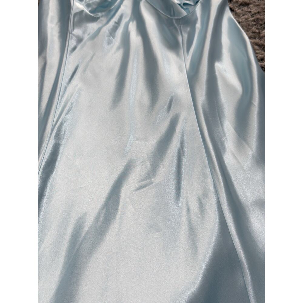 Y2K Secret Treasures Women’s Satin Slip Dress Nightgown Blue L Spaghetti Straps - Picture 7 of 13